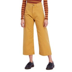 Free People Patti Mustard High Rise Wide Leg Pants